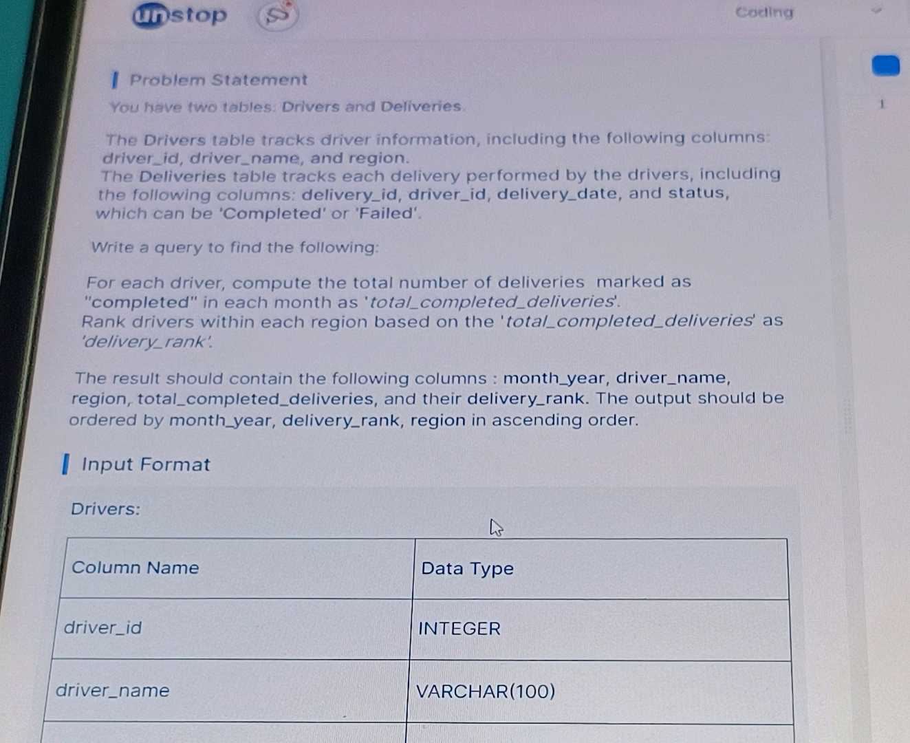 Problem Statement You have two tables | StudyX