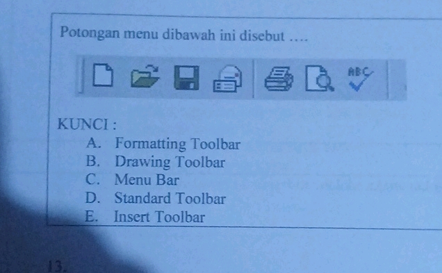 Potongan menu dibawah ini disebut KUNCI A | StudyX