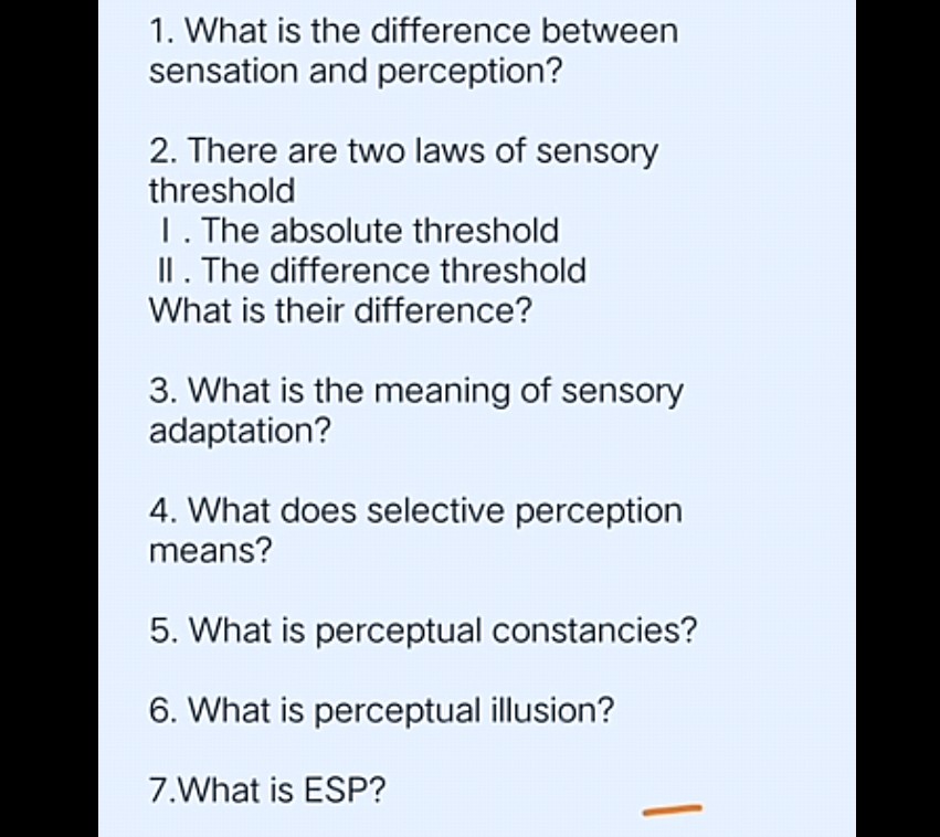 1 What is the difference between sensation | StudyX