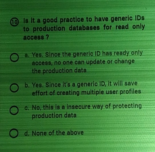 Generic Ids Is it a good practice to have generic IDs to