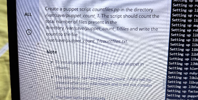 Create a puppet script countfilespp in the | StudyX