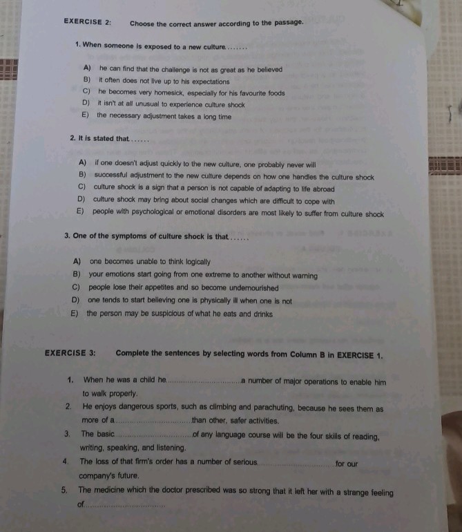 EXERCISE 2 Choose the correct answer | StudyX