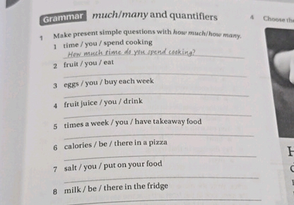 1 Grammar much/many and quantifiers Make | StudyX