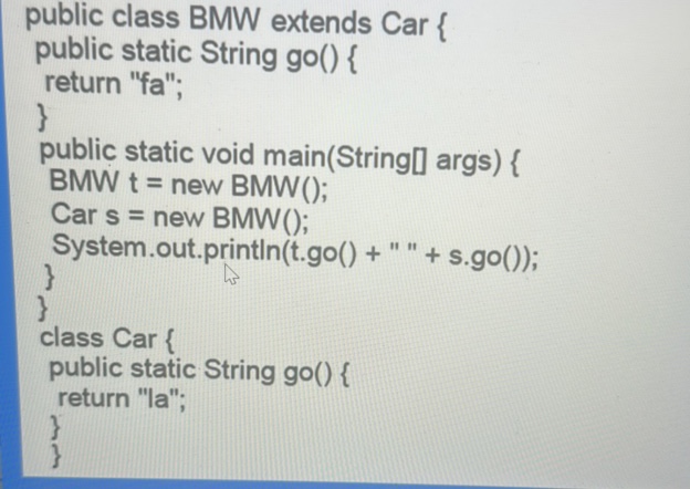 Public Class Bmw Extends Car Public Static Studyx