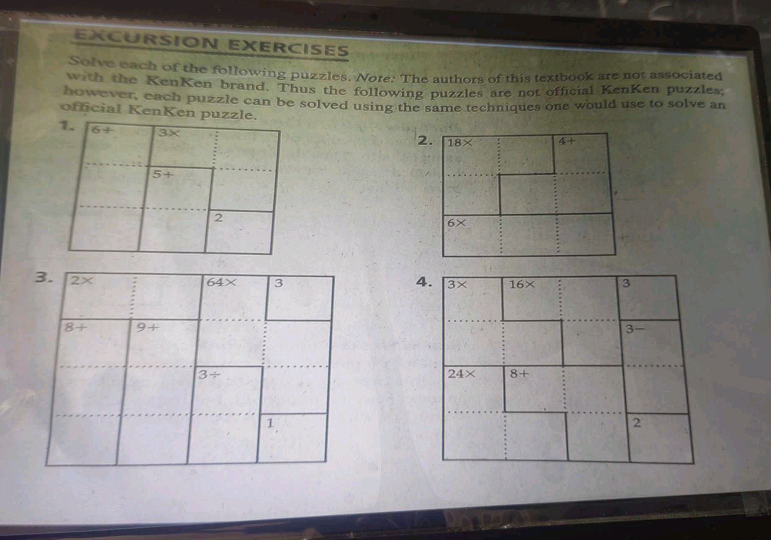 Excursion Table Exercise EXCURSION EXERCISES Solve each of the | StudyX