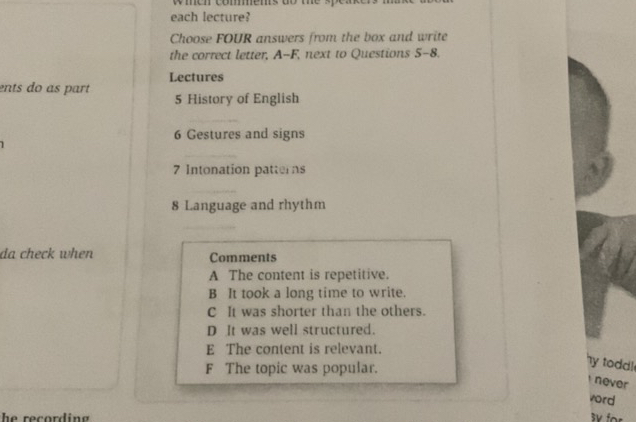 Choose FOUR answers from the box and write | StudyX