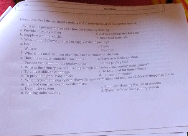 Directions Read the statement carefully and | StudyX