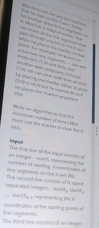 Max does not like any line segment that he