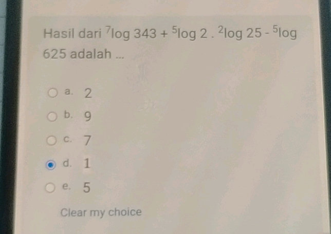 Hasil dari 7 343 + 5 2 2 25 - 5 625 adalah a | StudyX