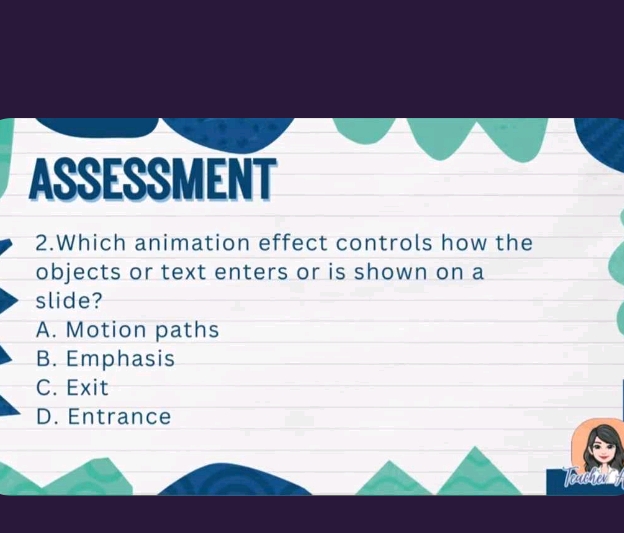 Control Animation Words ASSESSMENT 2 Which animation effect controls | StudyX