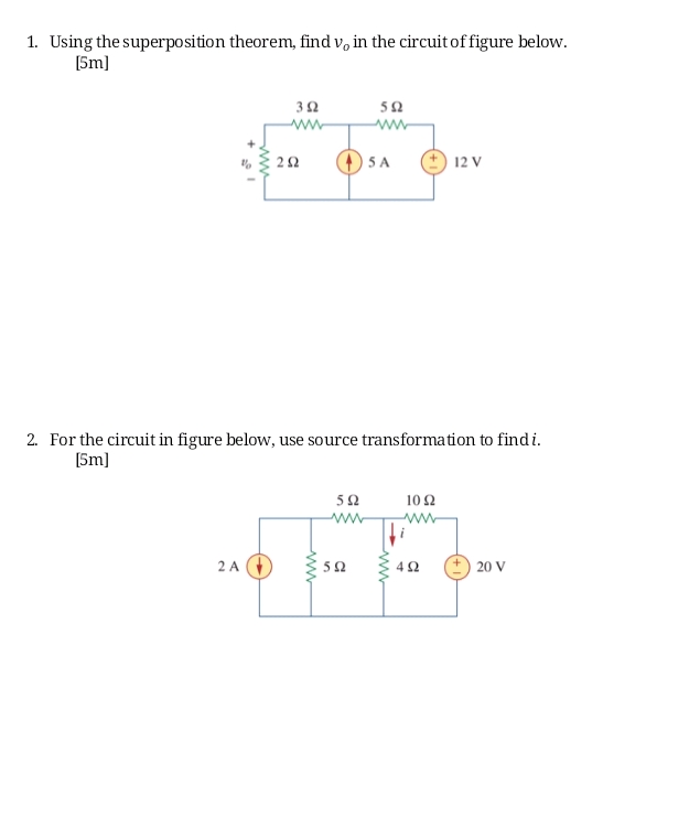 1 Using the superposition theorem find vo in | StudyX