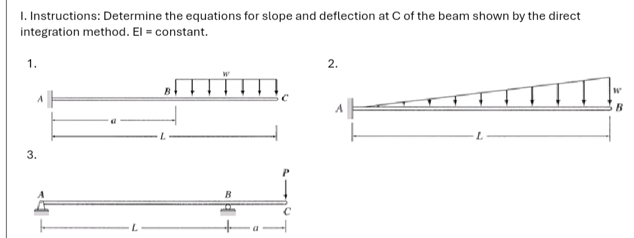 I Instructions Determine the equations for