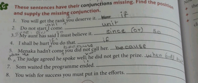 These sentences have their conjunctions | StudyX