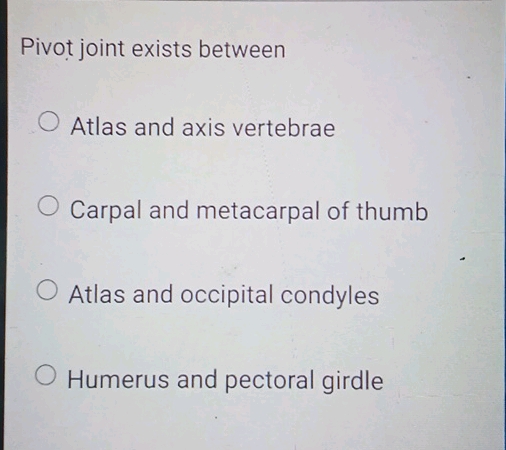 Atlas And Axis Rotation Pivot joint exists between Atlas and axis | StudyX