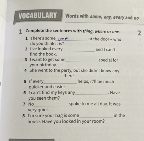 1 Complete the sentences with thing where or | StudyX