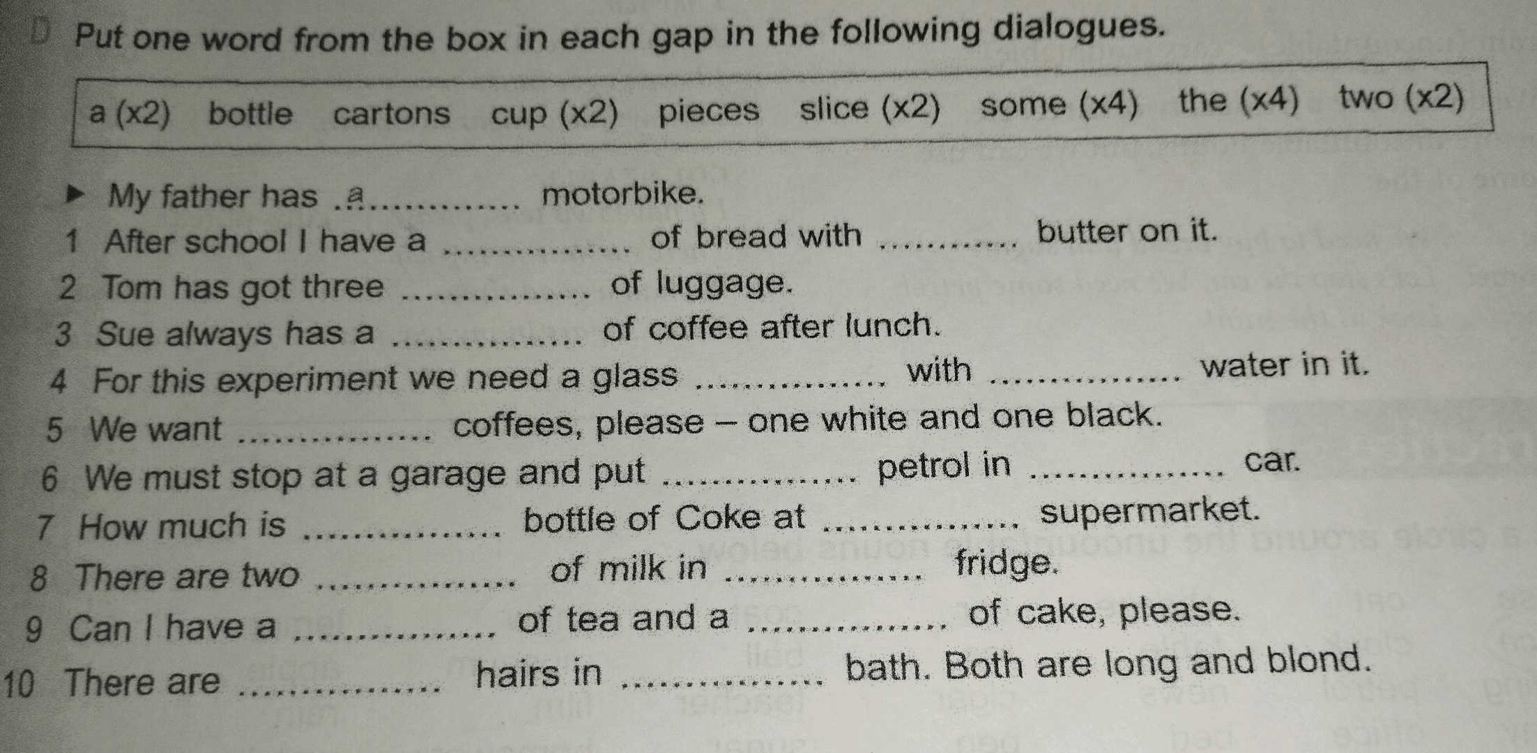 D Put one word from the box in each gap in | StudyX