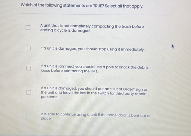 Which of the following statements are TRUE | StudyX