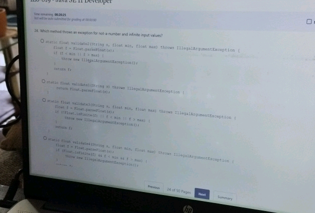 method threw '' exception at priscilla Images High... 24 Which method throws an exception for not | StudyX