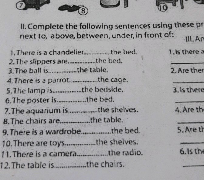 II Complete the following sentences using | StudyX
