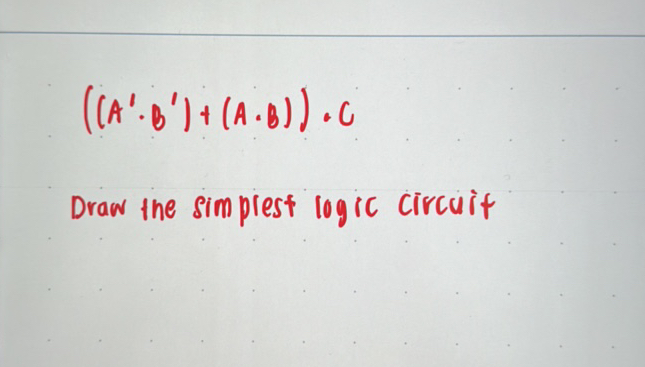 ((AB) + (AB))C Draw the simplest logic
