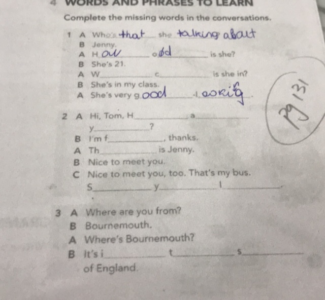 Complete the missing words in the | StudyX