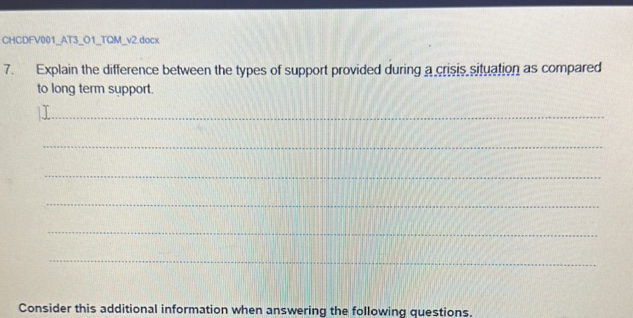 CHCDFV001AT3O1TOMV2dOCX 7 Explain the | StudyX