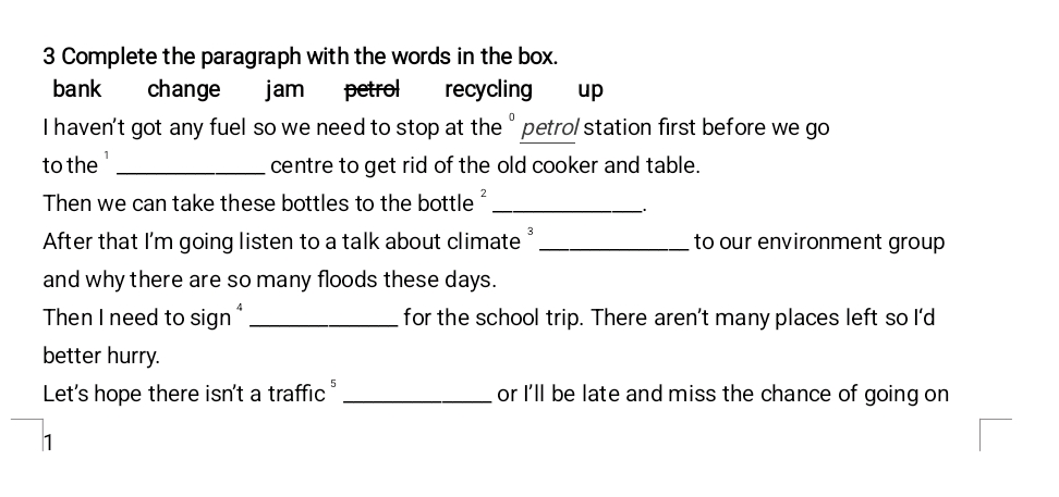 3 Complete the paragraph with the words in | StudyX