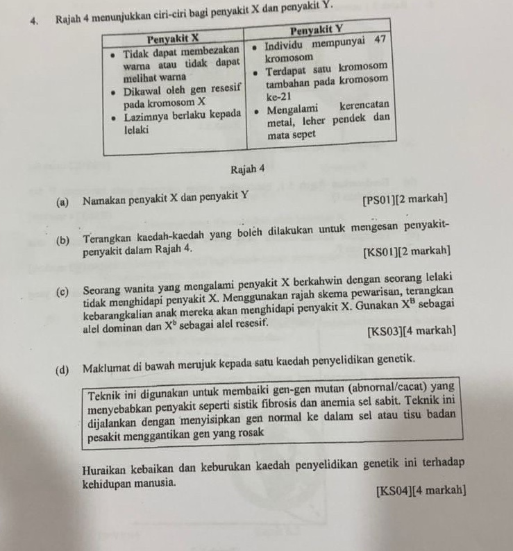 4 Rajah 4 menunjukkan ciri-ciri bagi | StudyX