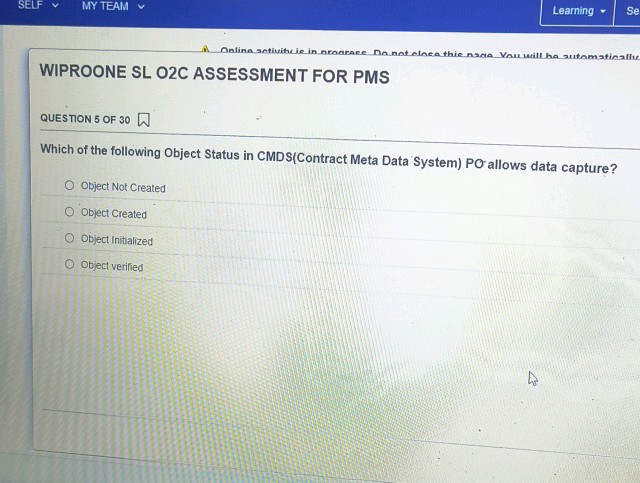 SELF MY TEAM Learning - Se WIPROONE SL O2C | StudyX