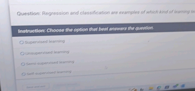 Question Regression and classification are
