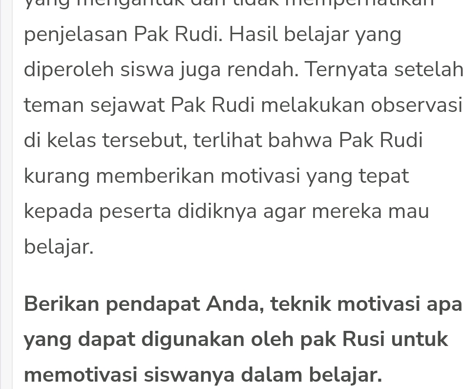 penjelasan Pak Rudi Hasil belajar yang | StudyX