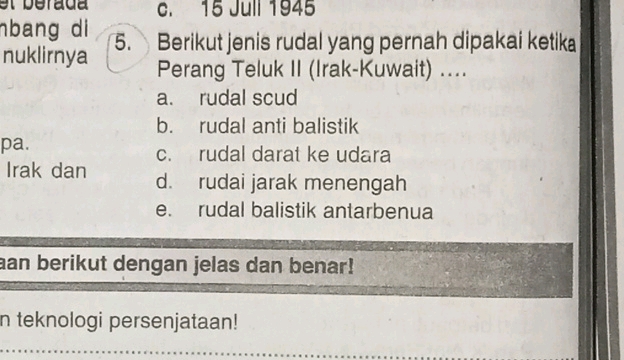 5 Berikut jenis rudal yang pernah dipakai | StudyX