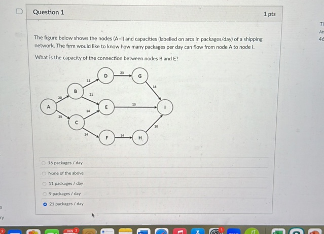 Question 1 1 pts The figure below shows the