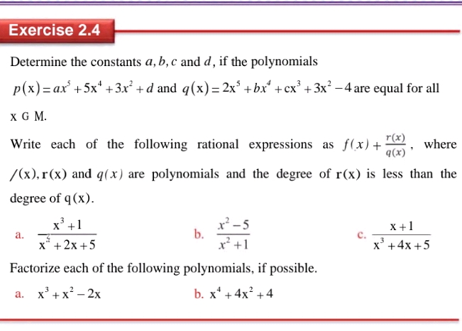 Exercise 24 Determine the constants a b c | StudyX