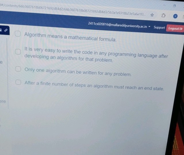 Algorithm means a mathematical formula It is | StudyX