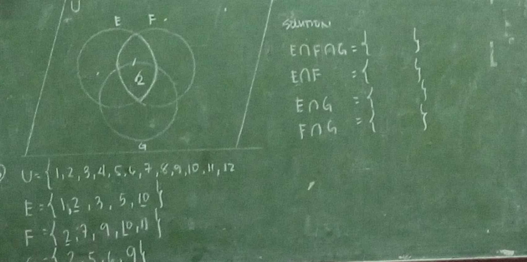 U=123456789101112 E=123510 F=2791011 G=2569 | StudyX