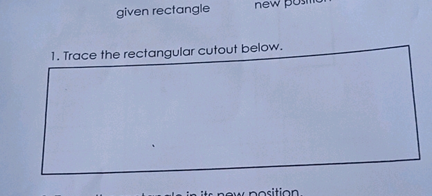1 Trace the rectangular cutout below | StudyX