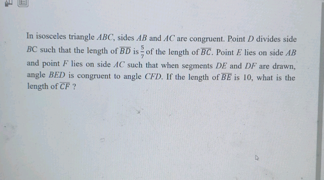 In isosceles triangle ABC sides AB and AC