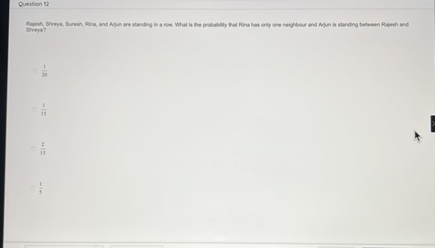 Question 12 Rajesh Shreya Suresh Rina and