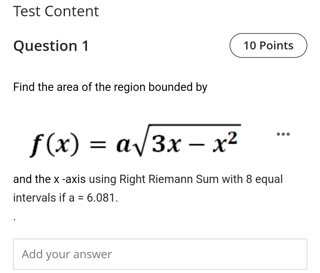 Test Content Question 1 10 Points Find the | StudyX