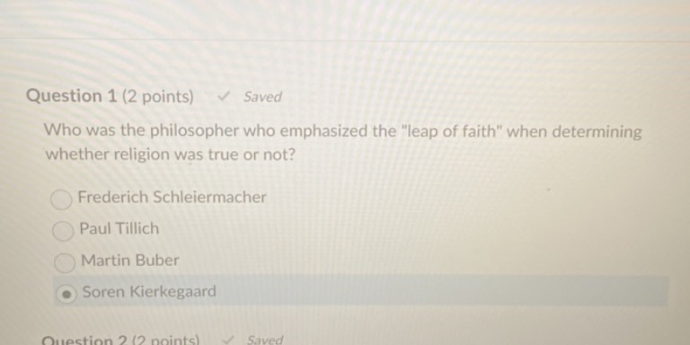 Question 1 (2 points) Saved Who was the | StudyX