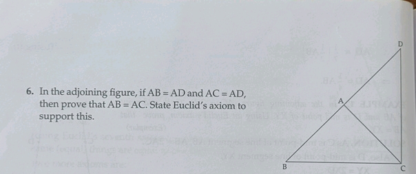 6 In the adjoining figure if AB= AD and | StudyX