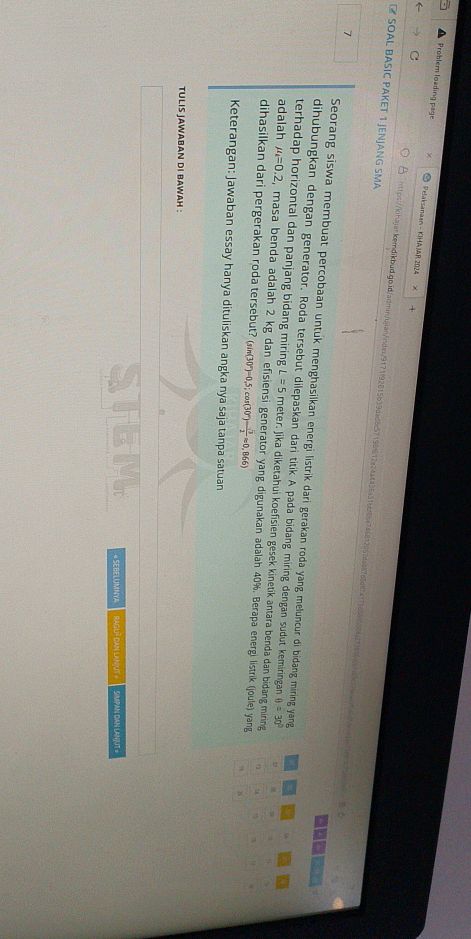 Problem loading page Pelaksanam - KiHAlar | StudyX
