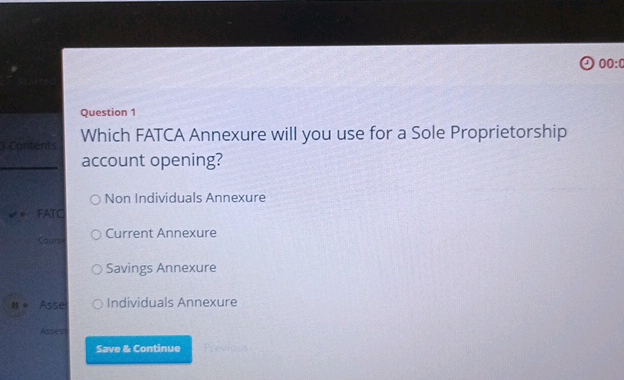 00 0 Question 1 Which FATCA Annexure will | StudyX