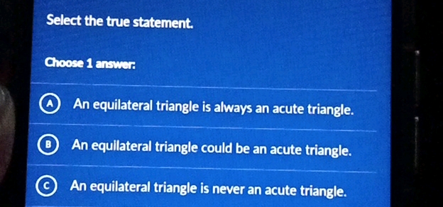 Select the true statement Choose 1 answer A | StudyX