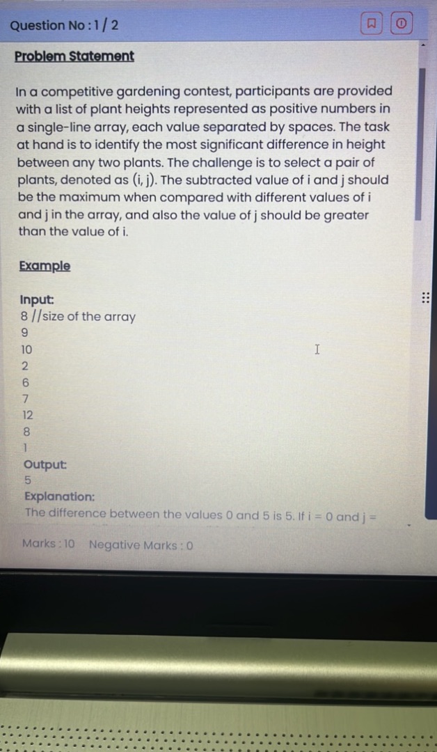 Question No 1 / 2 Problem statement In a | StudyX