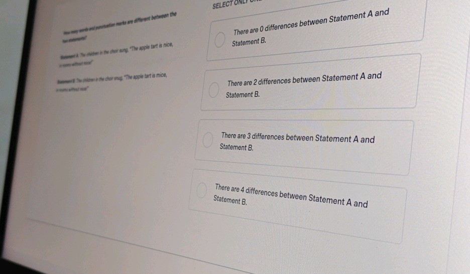 There are 0 differences between Statement A | StudyX