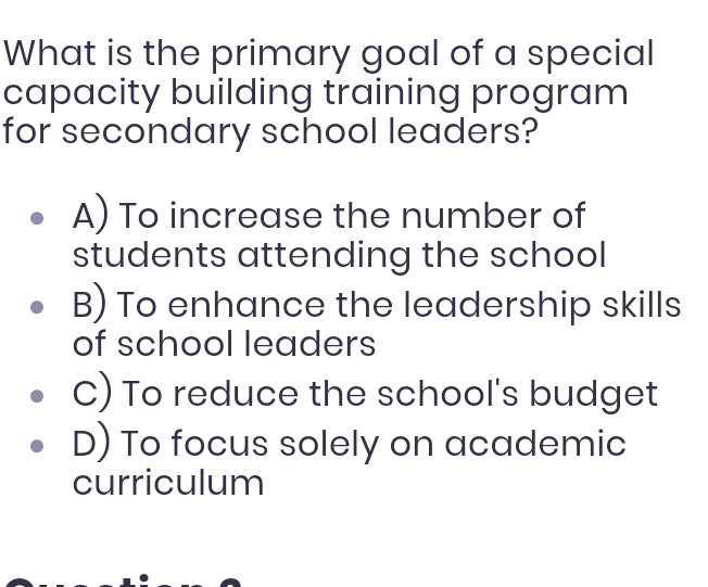 What is the primary goal of a special | StudyX