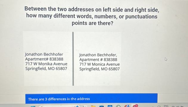 Between the two addresses on left side and | StudyX