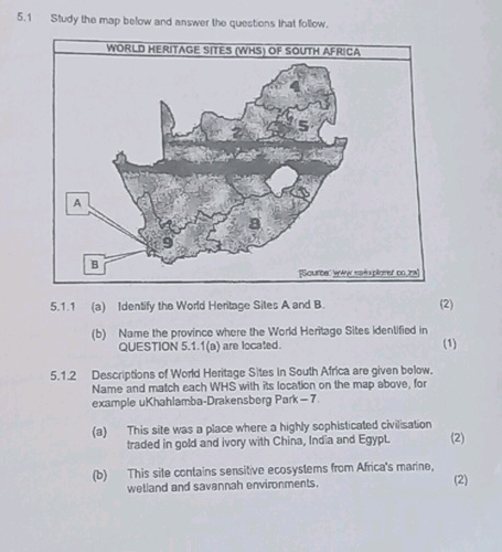 51 Study the map below and answer the | StudyX